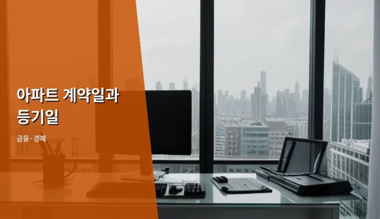 아파트 계약일과 등기일 차이와 취득세 신고 기한 정리