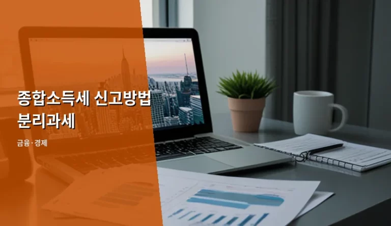 종합소득세 신고방법 분리과세 기준 및 절세 가이드