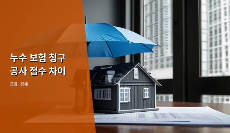 누수 보험 청구 공사 접수 차이 및 보상 절차 가이드